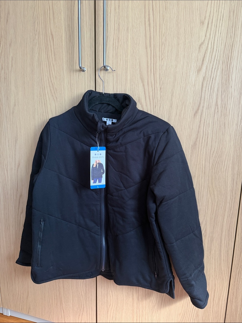 Three Dots Black Puffer Jacket